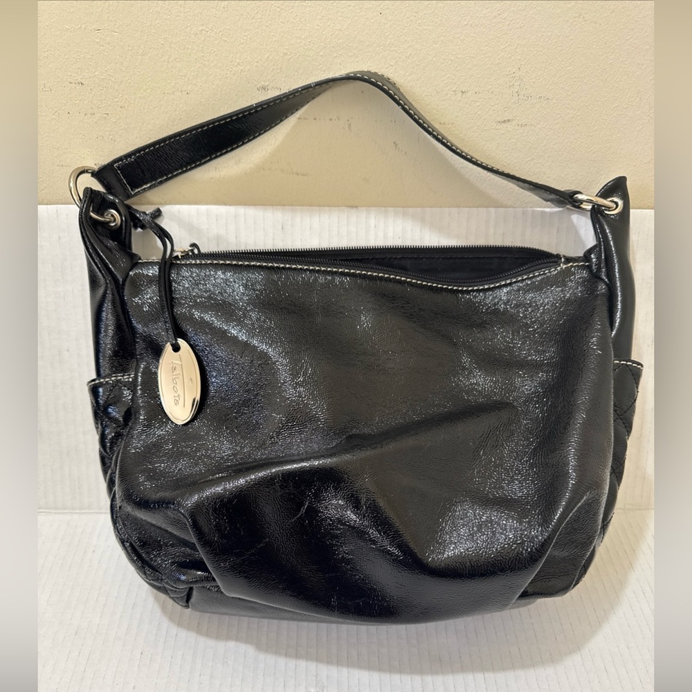 TALBOTS Genuine Leather Black Hobo Shoulder Bag Excellent Condition Medium Size